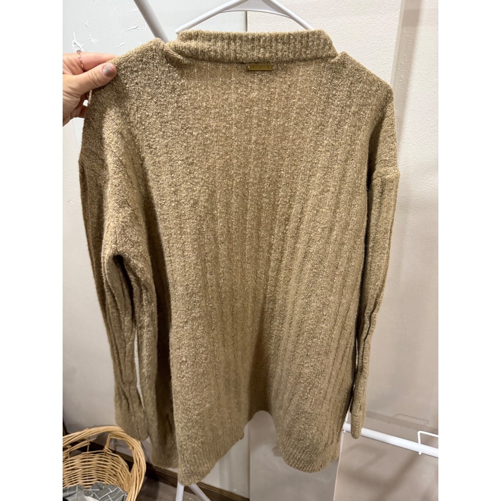 Michael Kors Womens Tan Ribbed Boucle Open Front Cardigan Sweater Size M - Picture 4 of 5